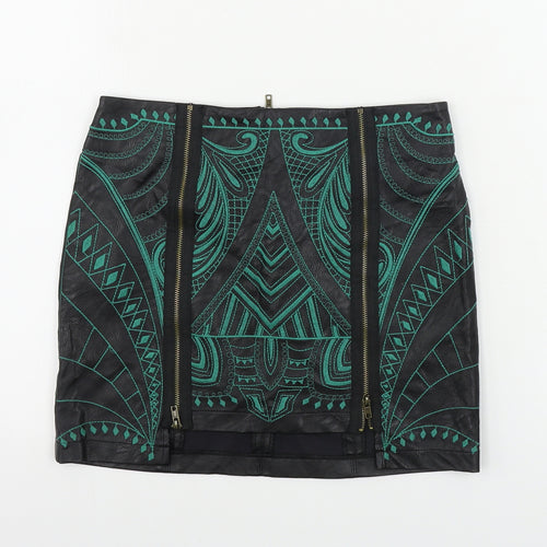 Glamorous  Womens Black Geometric  Bandage Skirt Size XS