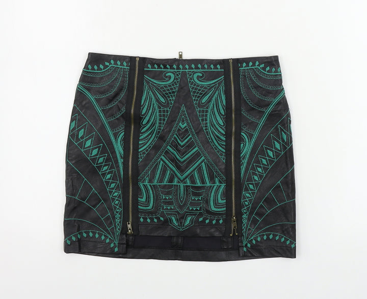 Glamorous Womens Black Geometric Bandage Skirt Size XS