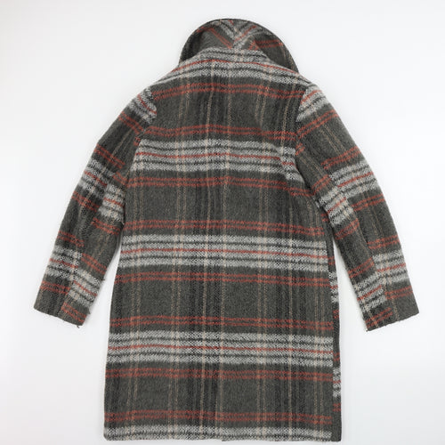 Nutmeg  Womens Grey Check  Jacket Coat Size 8