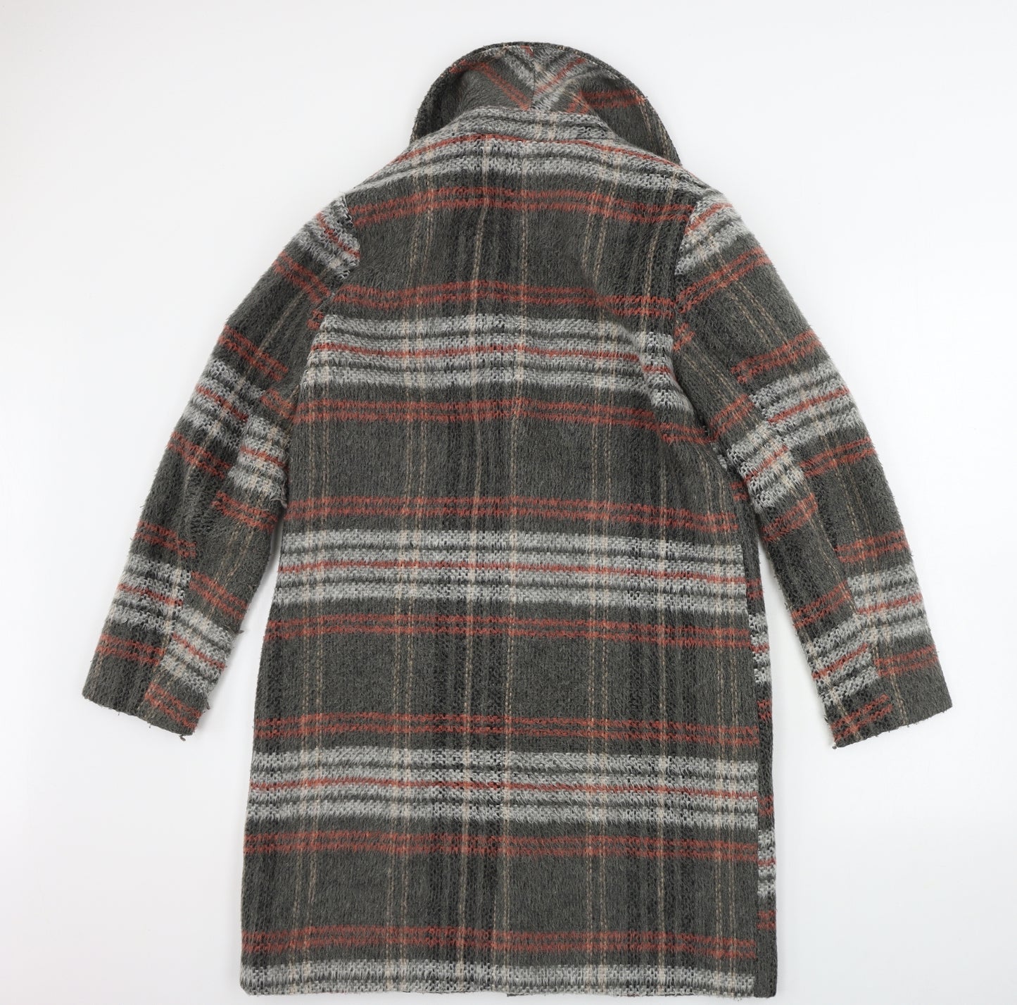 Nutmeg  Womens Grey Check  Jacket Coat Size 8