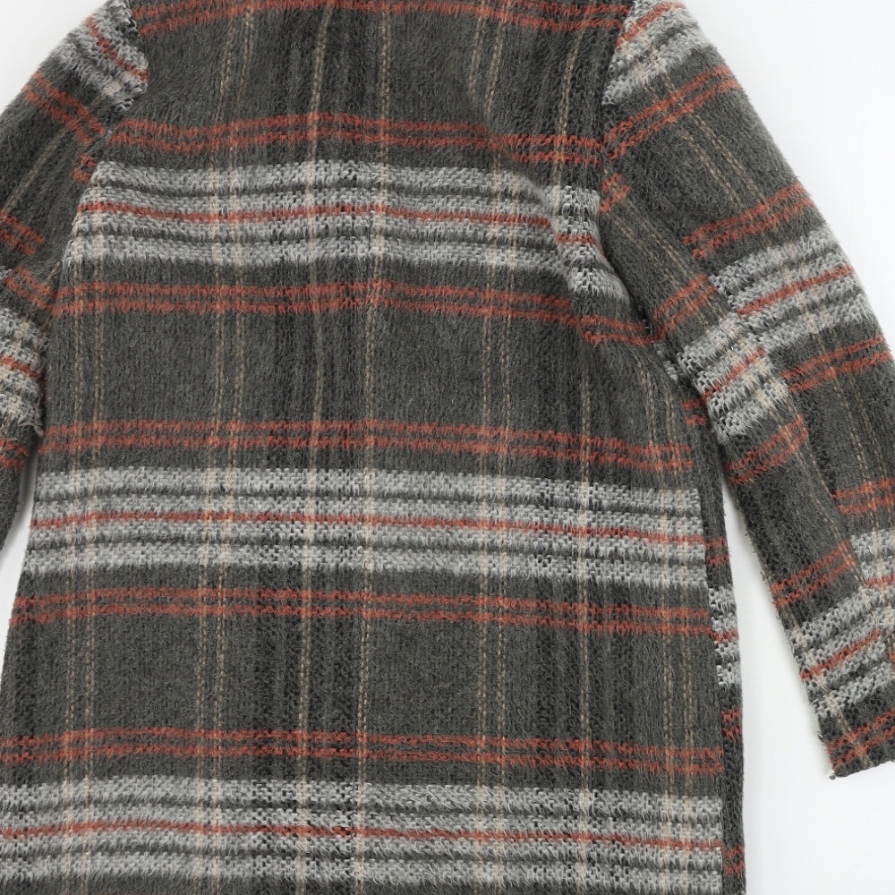 Nutmeg  Womens Grey Check  Jacket Coat Size 8