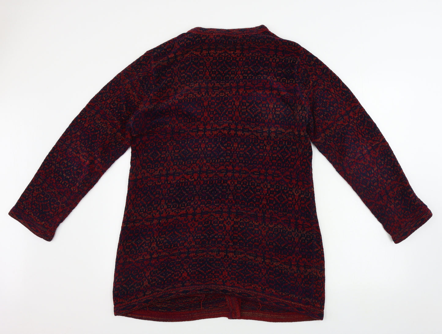 Monsoon  Womens Red Geometric  Cardigan Jumper Size S