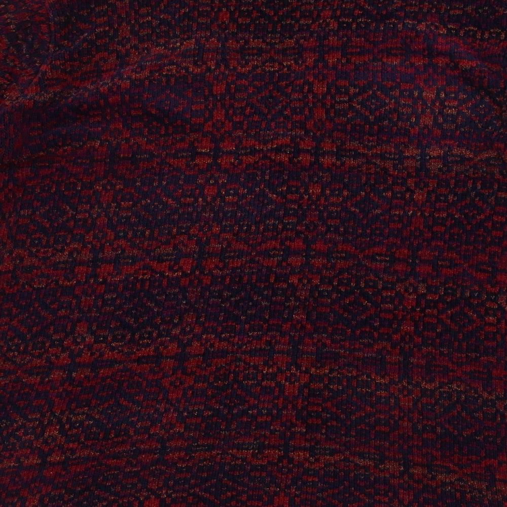 Monsoon  Womens Red Geometric  Cardigan Jumper Size S