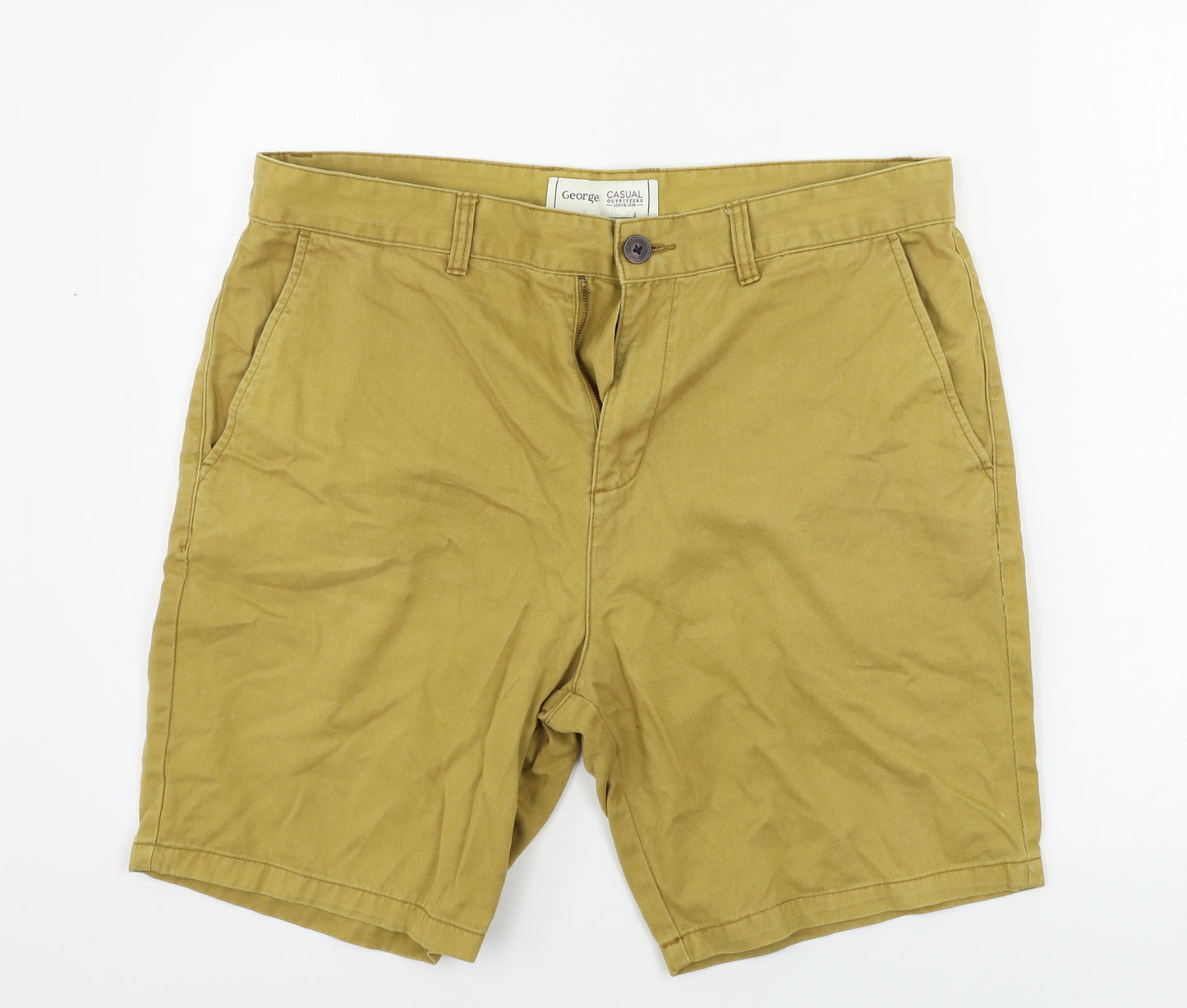 George  Mens Yellow   Chino Shorts Size 36 in