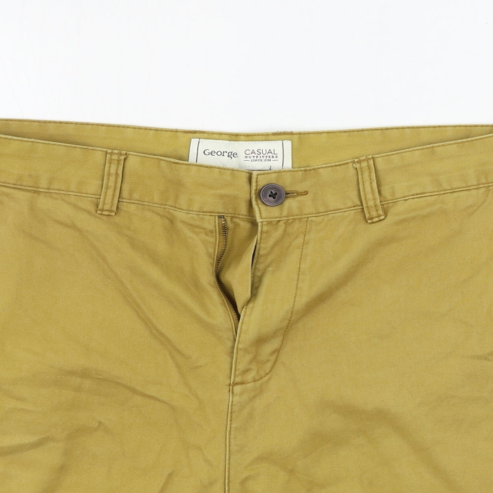 George  Mens Yellow   Chino Shorts Size 36 in