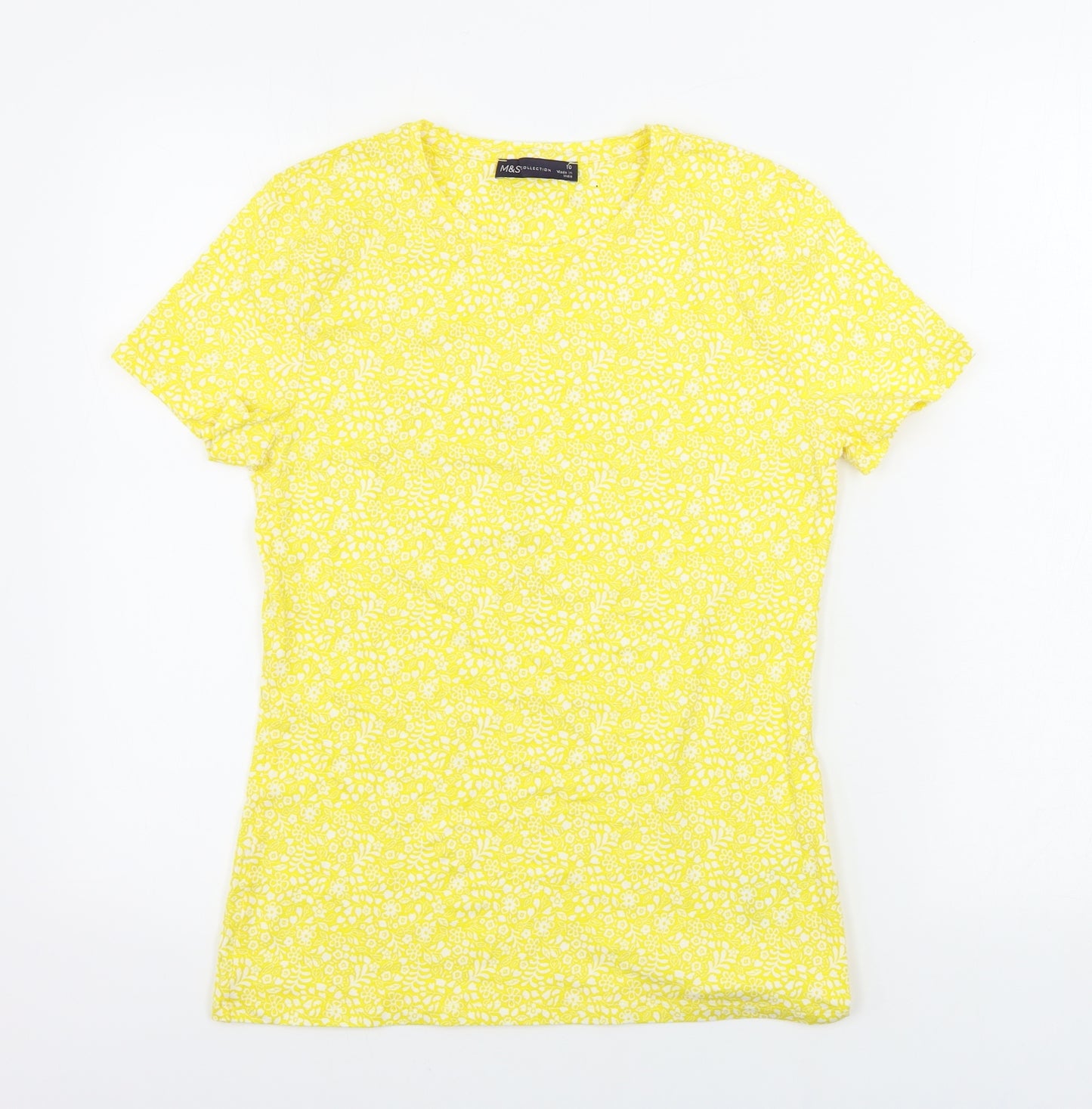 Marks and Spencer  Womens Yellow   Basic T-Shirt Size 10