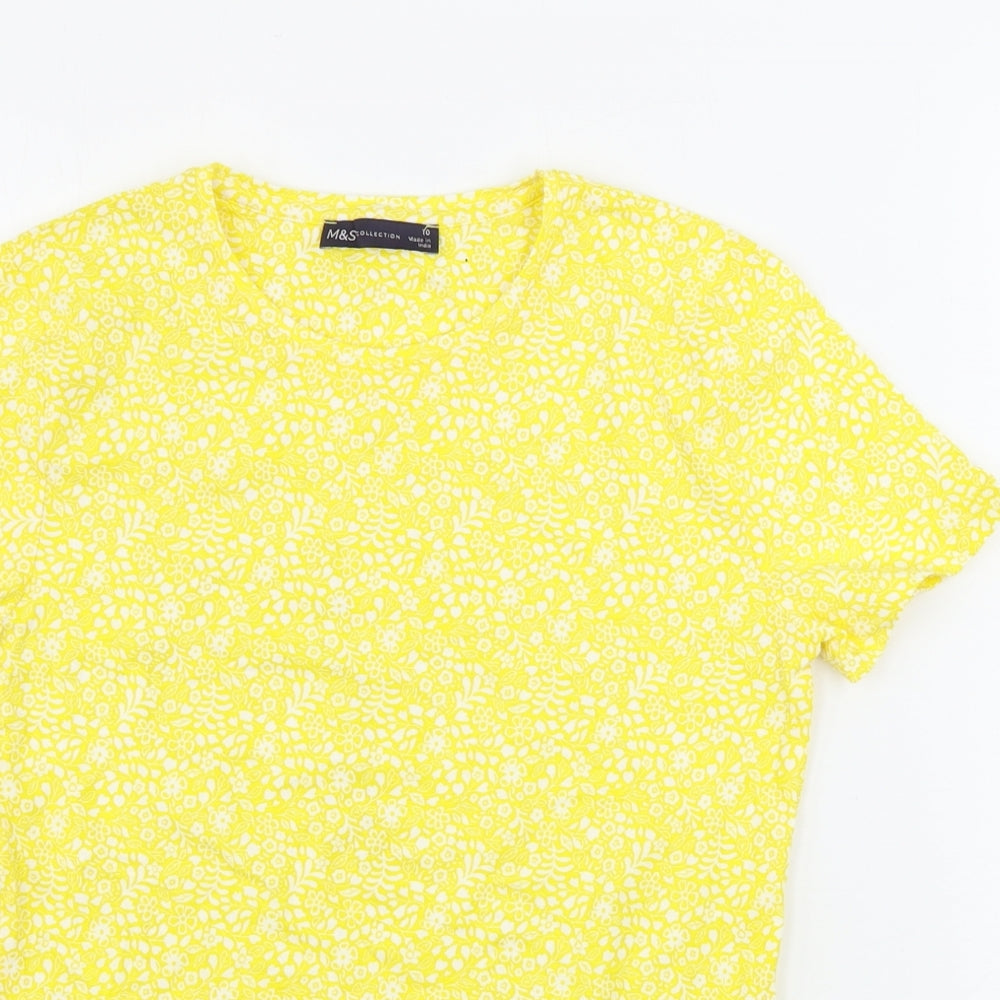 Marks and Spencer  Womens Yellow   Basic T-Shirt Size 10