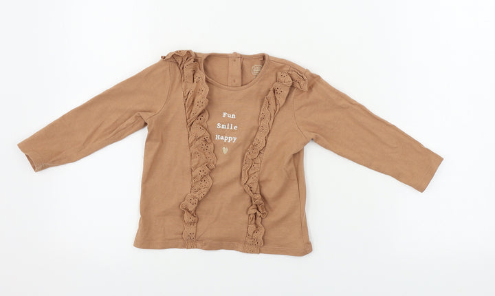 coo club  Girls Brown   Basic T-Shirt Size 2-3 Years