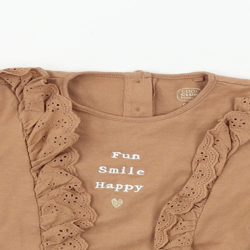 coo club  Girls Brown   Basic T-Shirt Size 2-3 Years