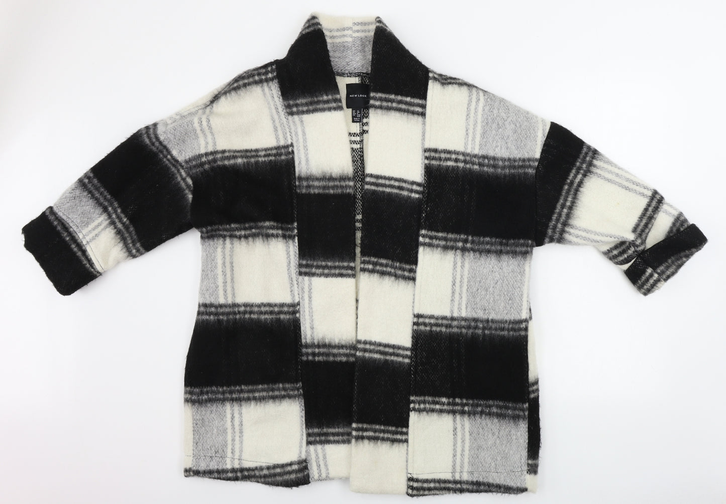 New Look  Womens Grey Check  Cardigan Jumper Size 12