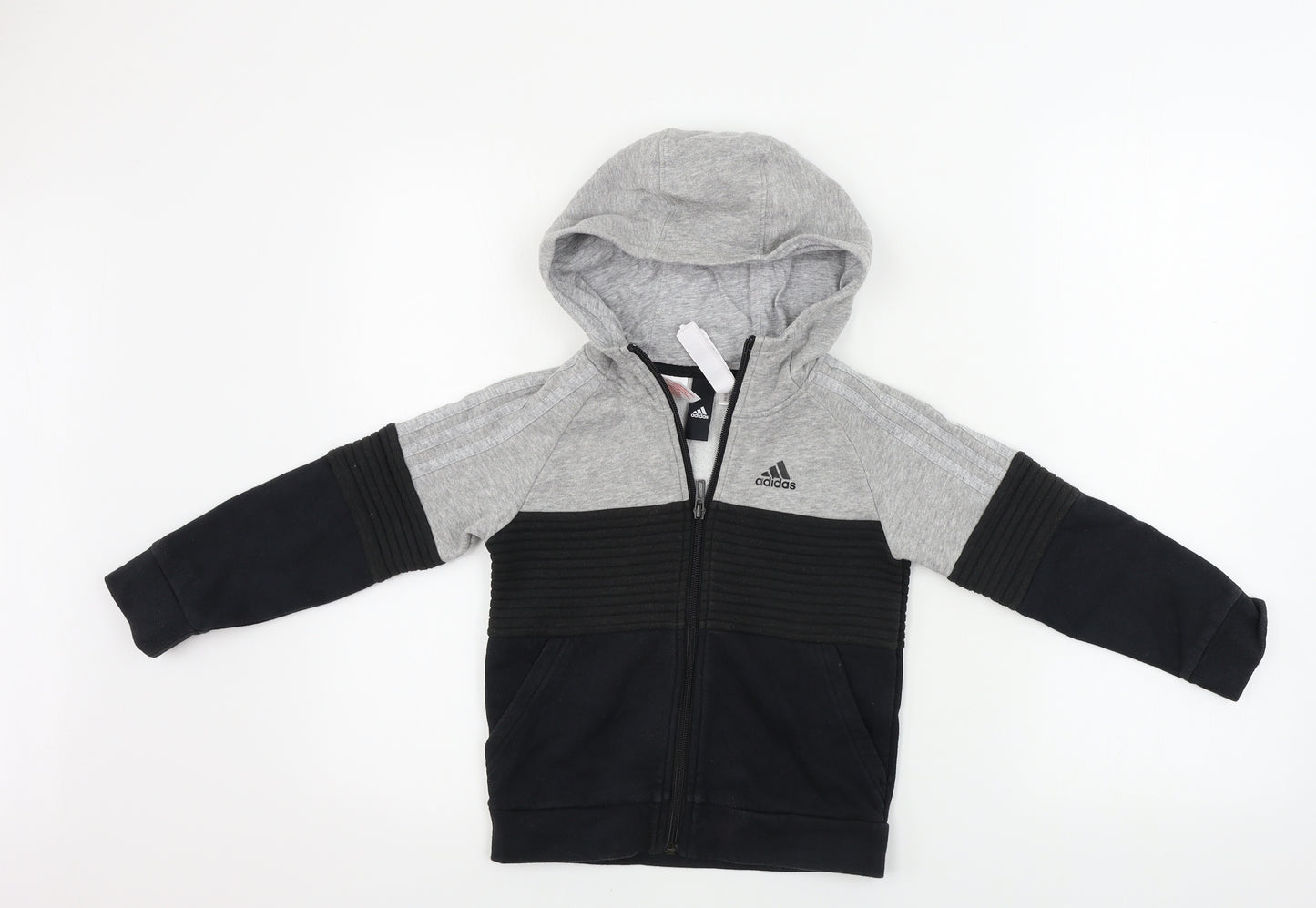 adidas  Boys Grey   Full Zip Hoodie Size 5 Years