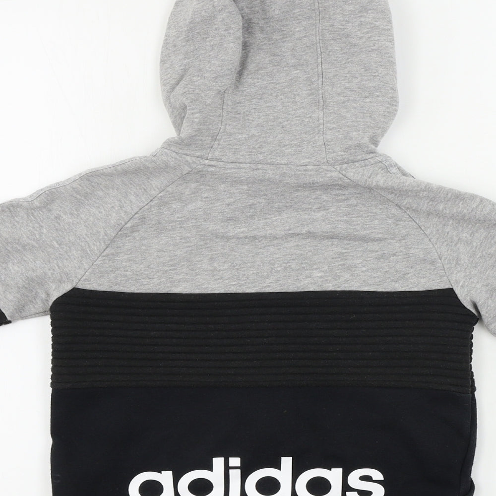 adidas  Boys Grey   Full Zip Hoodie Size 5 Years