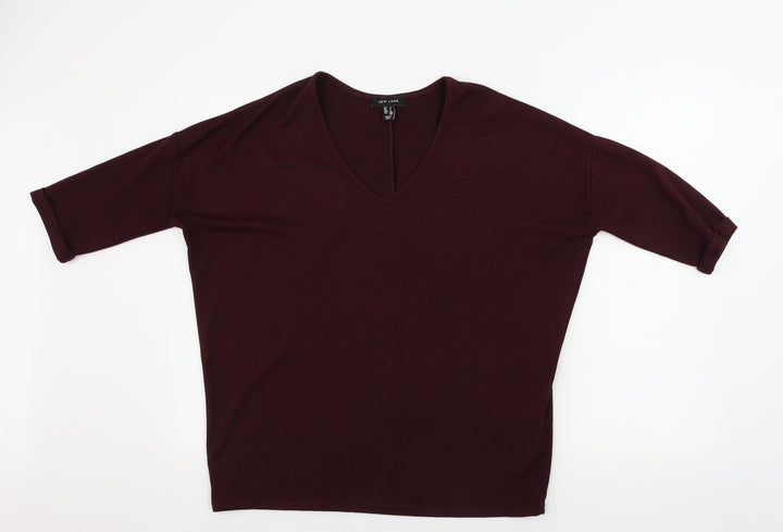 New Look Womens Purple Basic T-Shirt Size S
