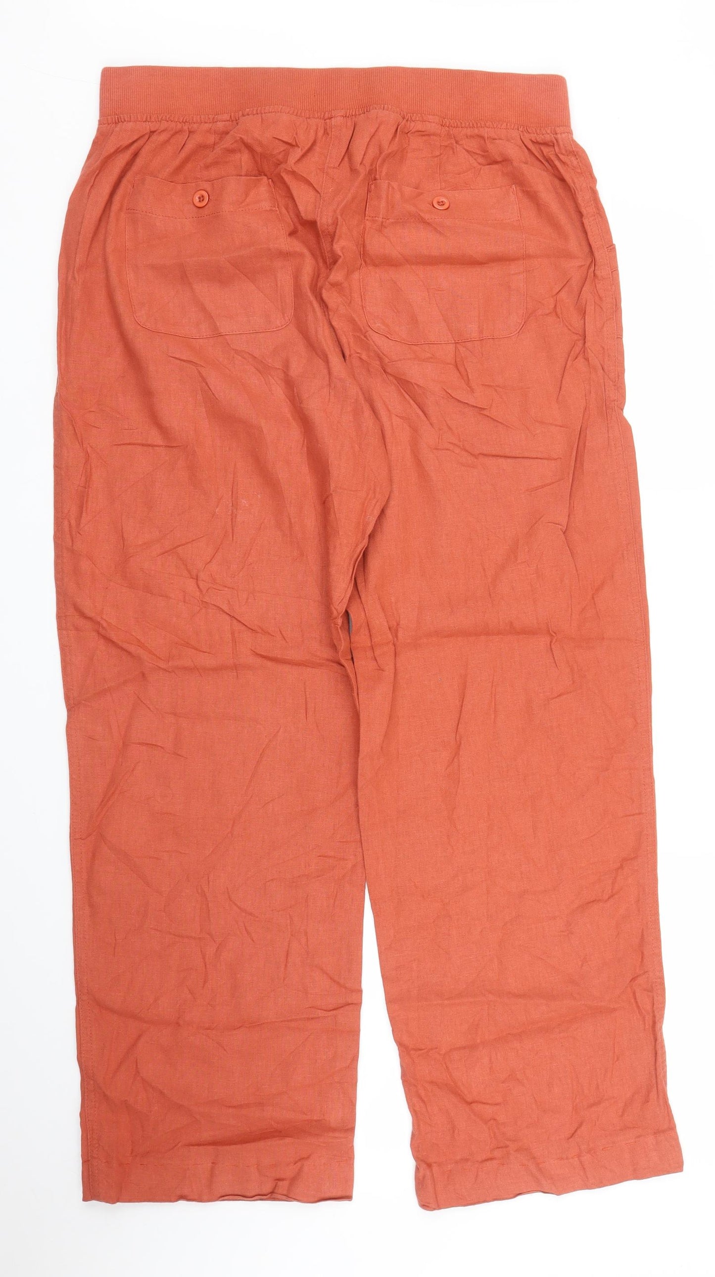 M&Co Womens Orange   Capri Trousers Size 14 L27 in
