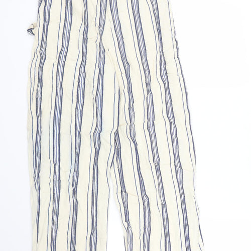 River Island Womens Beige Striped  Capri Trousers Size 8 L24 in