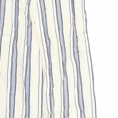 River Island Womens Beige Striped  Capri Trousers Size 8 L24 in