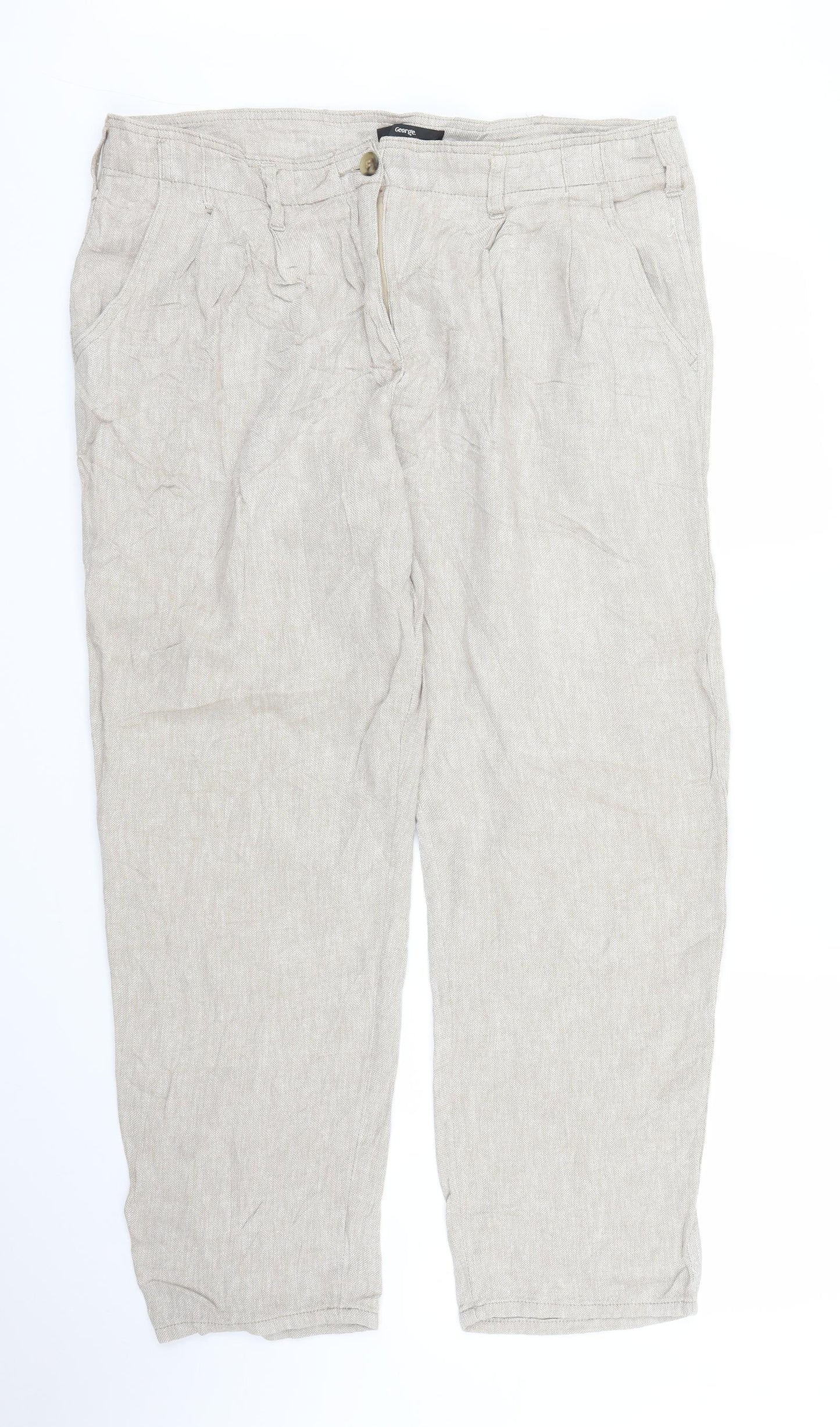 George Womens Beige   Capri Trousers Size 16 L25 in