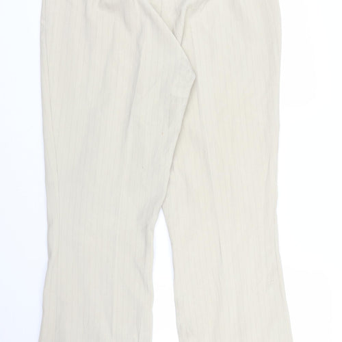 AMARANTO Womens Beige Striped  Trousers  Size 14 L29 in
