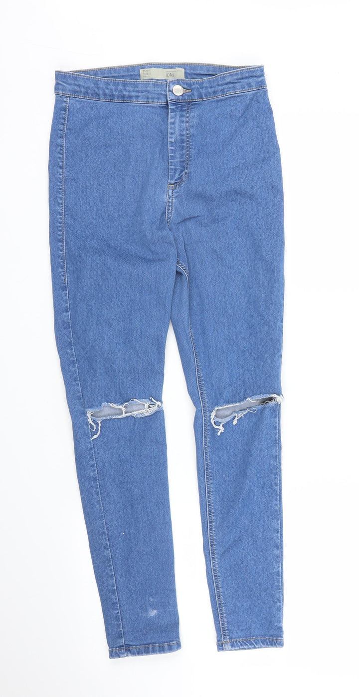 Topshop Womens Blue Denim Skinny Jeans Size S L26 in