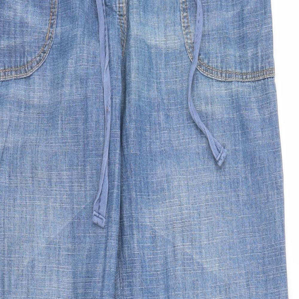 NEXT Womens Blue  Denim Wide-Leg Jeans Size 12 L31 in