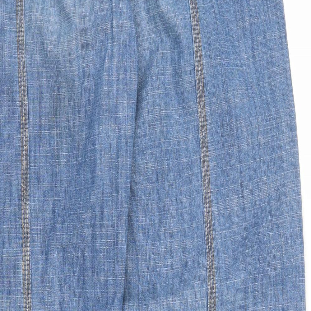 NEXT Womens Blue  Denim Wide-Leg Jeans Size 12 L31 in