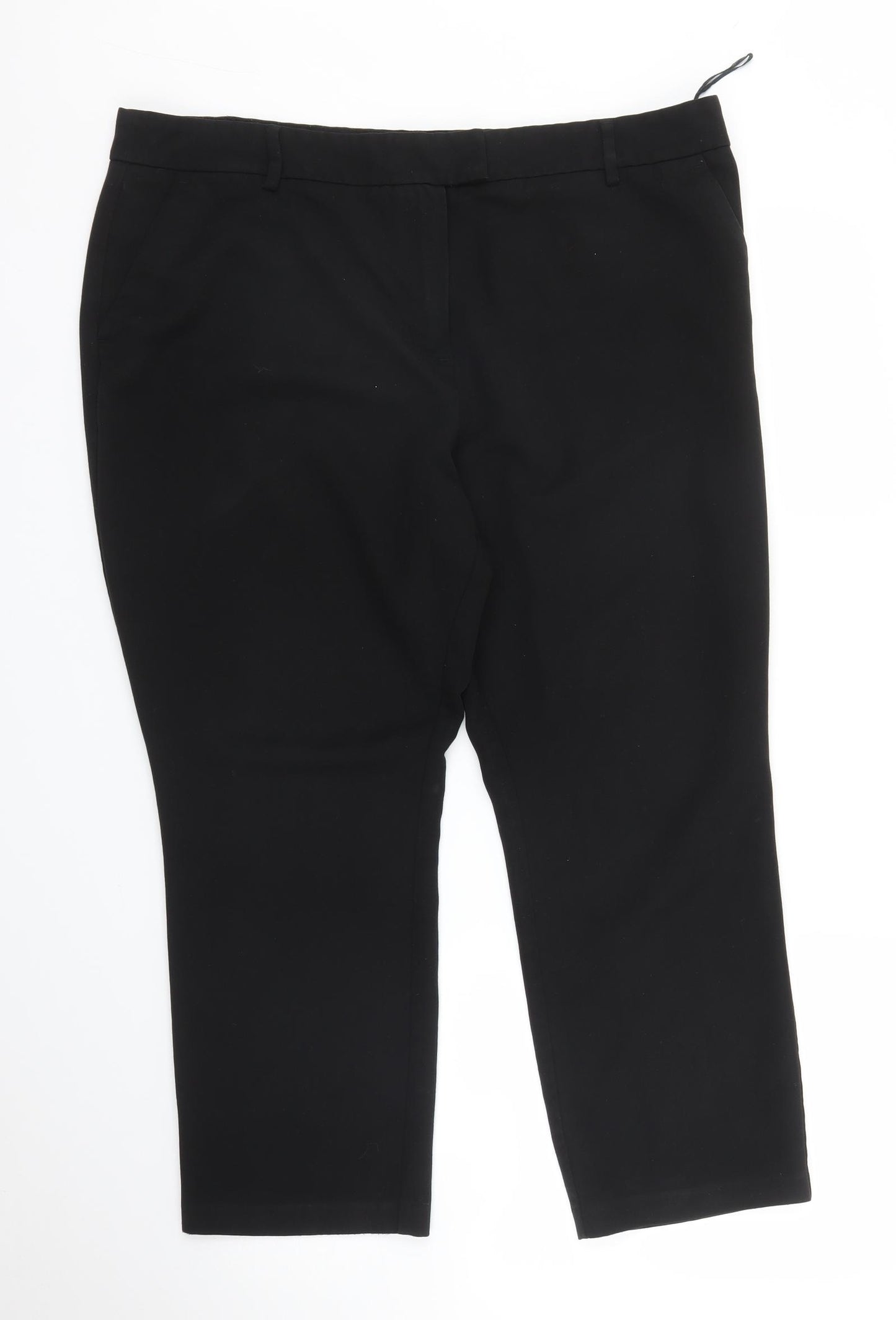 Papaya Womens Black   Capri Trousers Size 18 L22 in