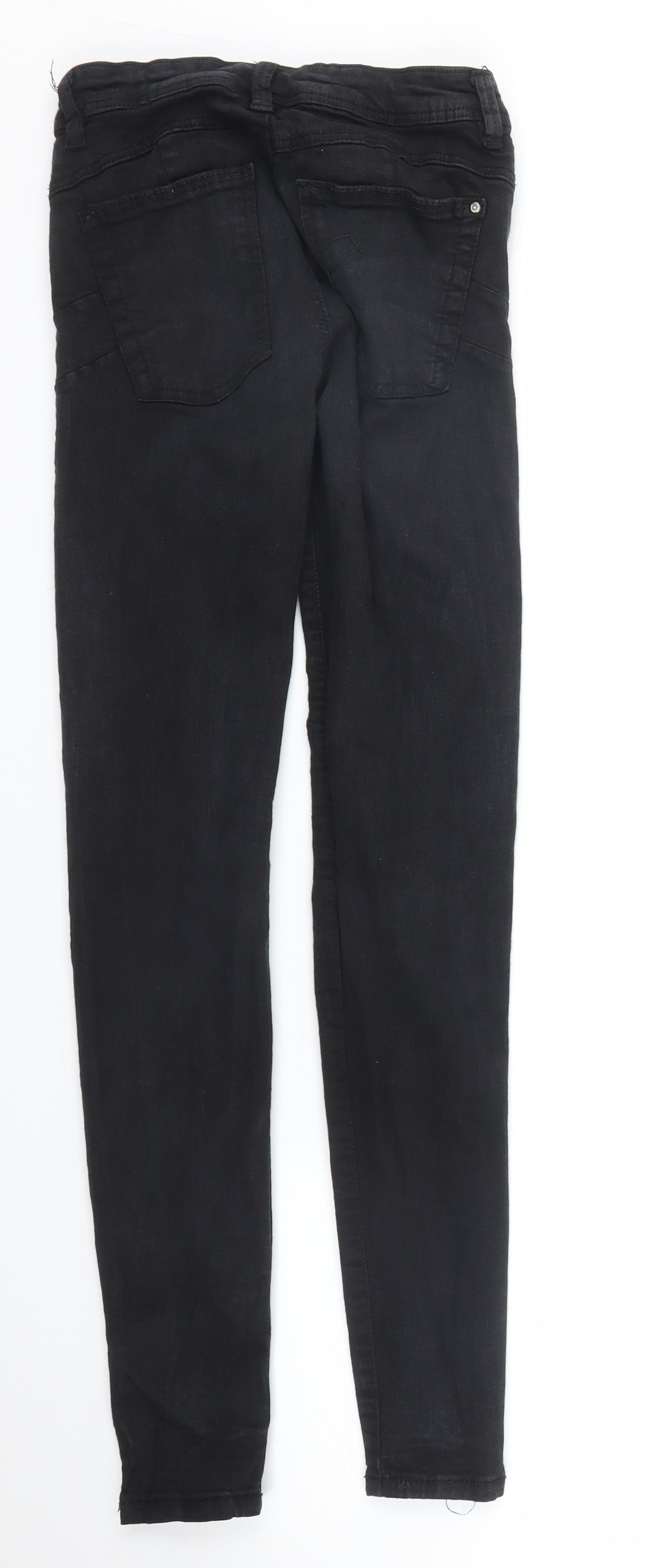 Bershka Womens Black  Denim Skinny Jeans Size 6 L29 in
