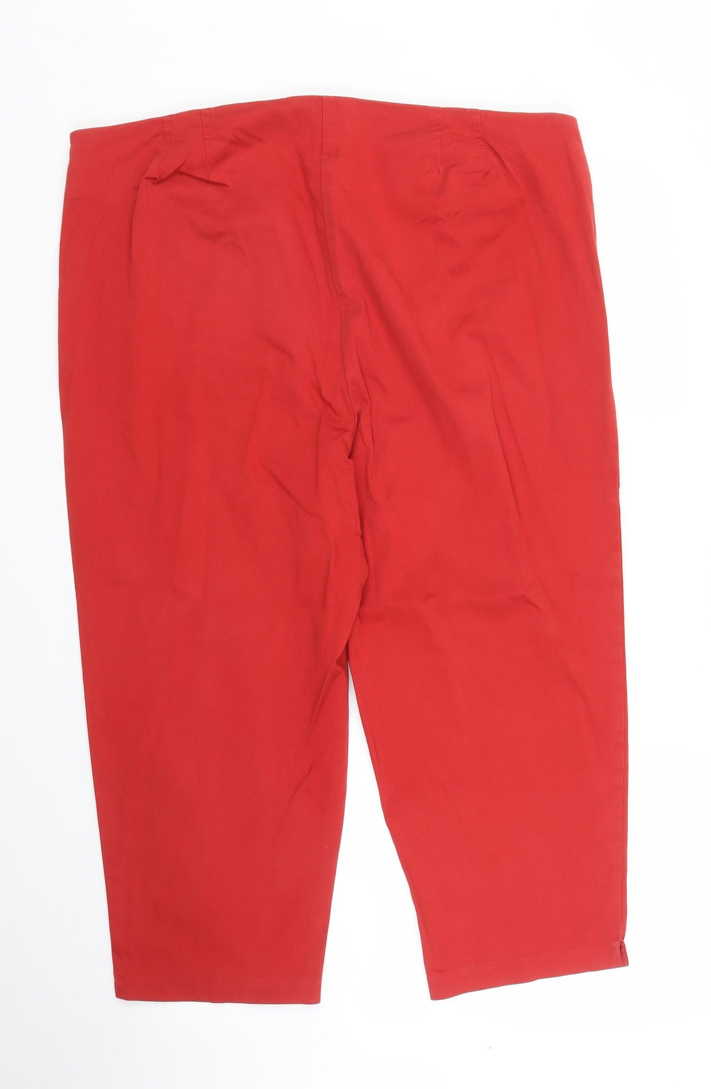 M&S Womens Red   Pedal Pusher Trousers Size 20 L20 in