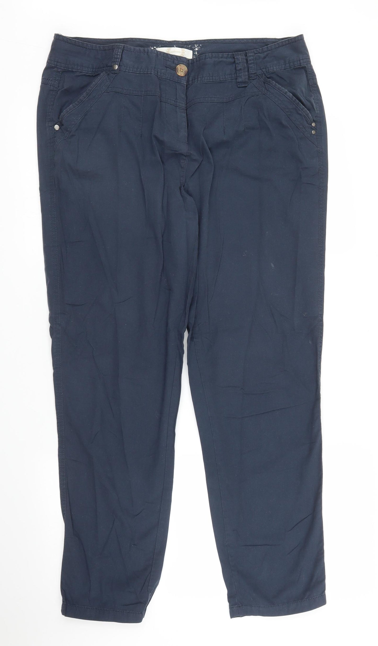 BHS Womens Blue   Chino Trousers Size 16 L29 in