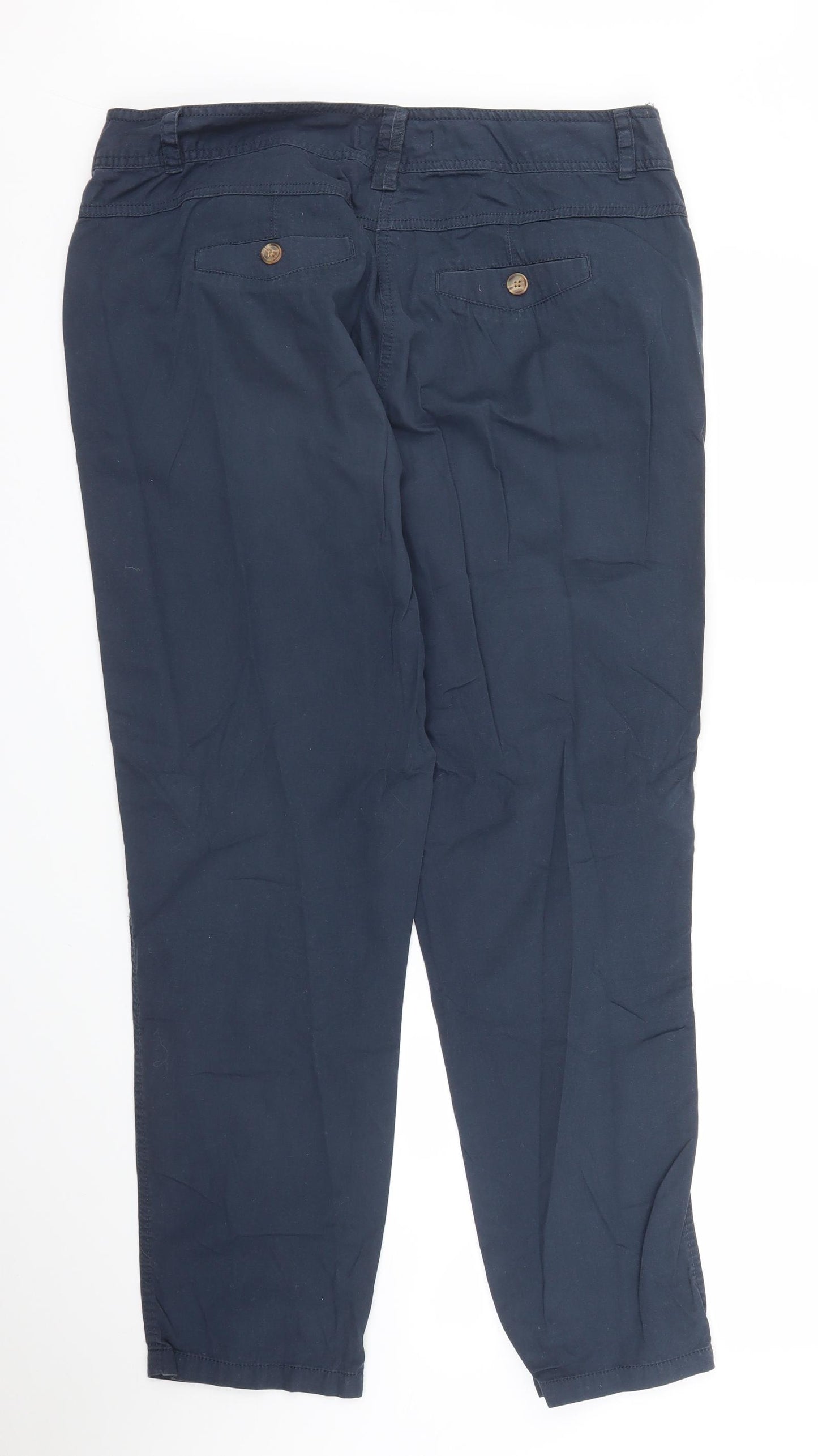 BHS Womens Blue   Chino Trousers Size 16 L29 in