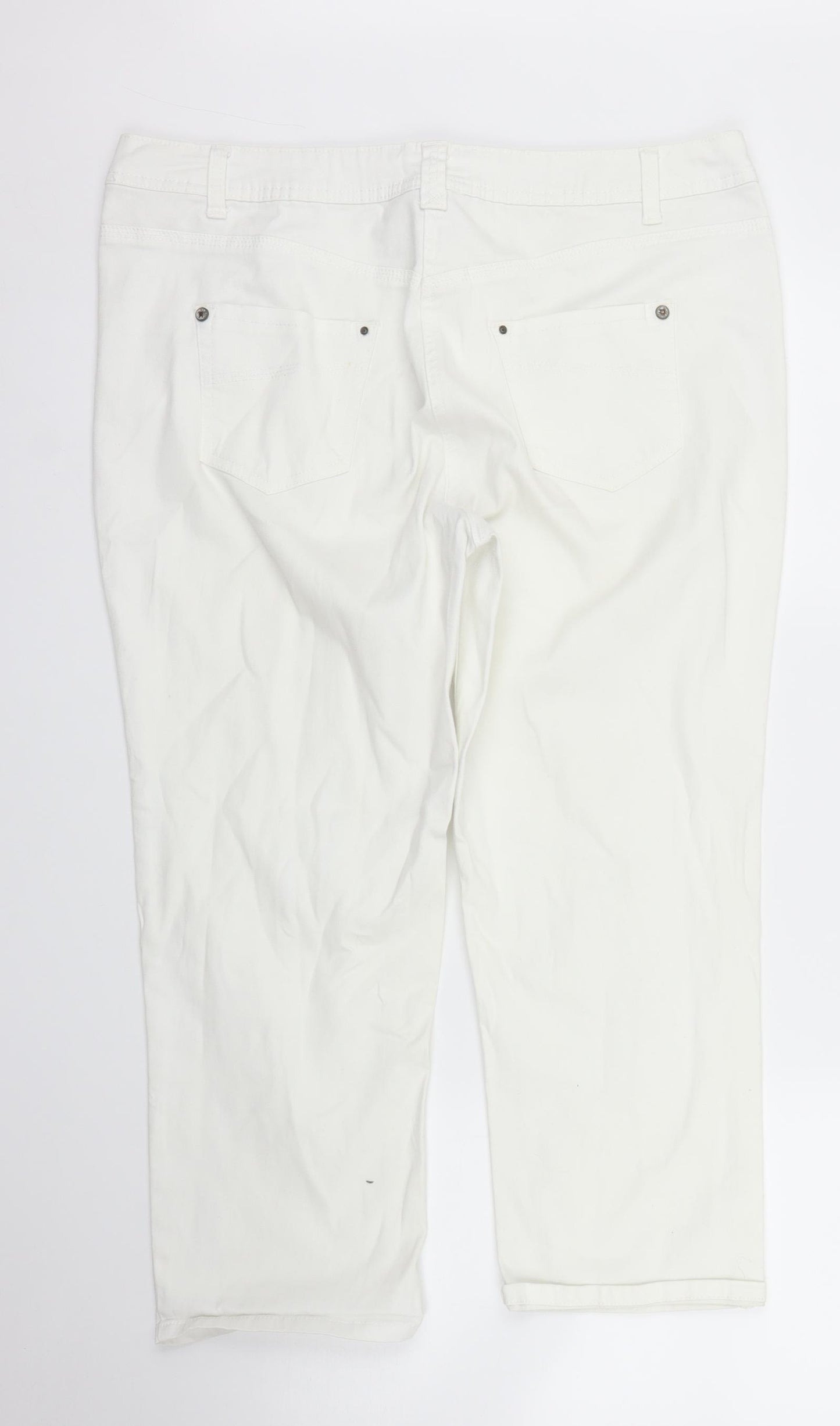 George Womens White   Capri Trousers Size 16 L23 in