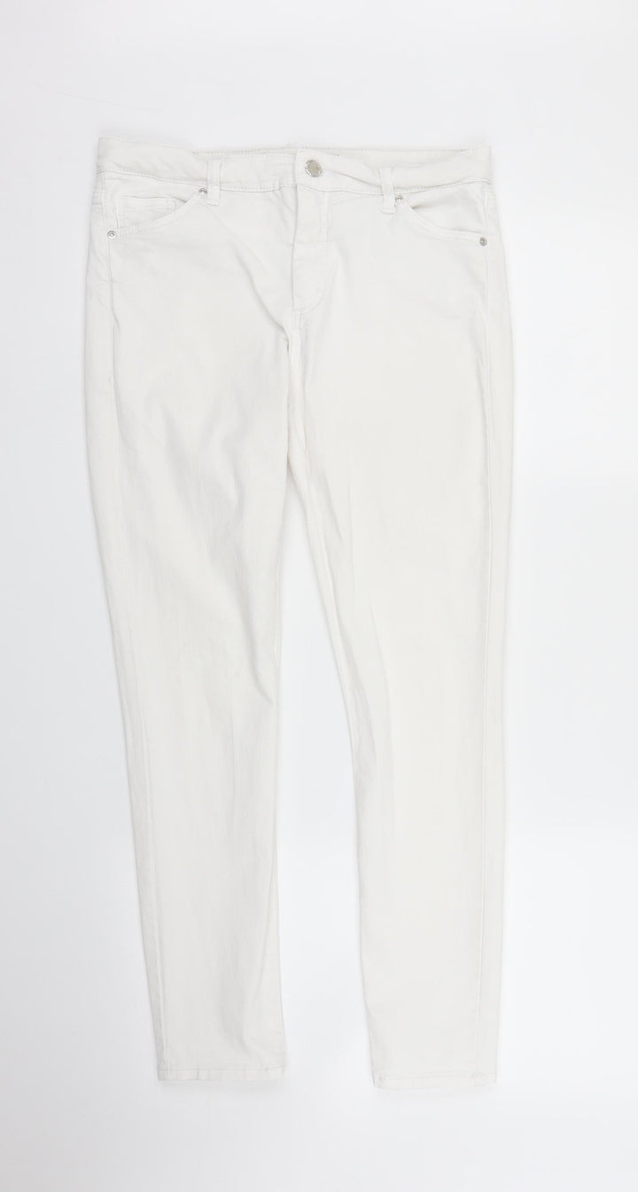 Topshop Womens White Denim Skinny Jeans Size S L26 in