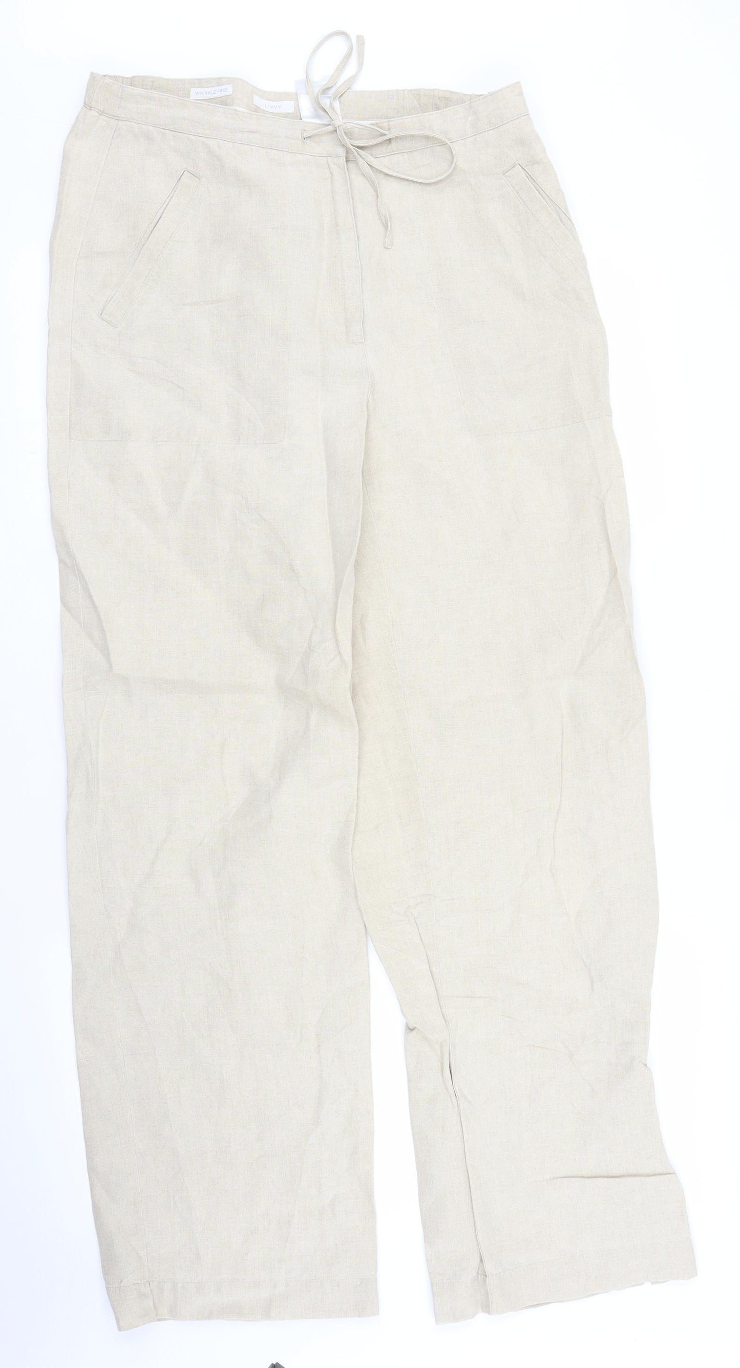 Liz Calborne Womens Beige   Trousers  Size 12 L30 in