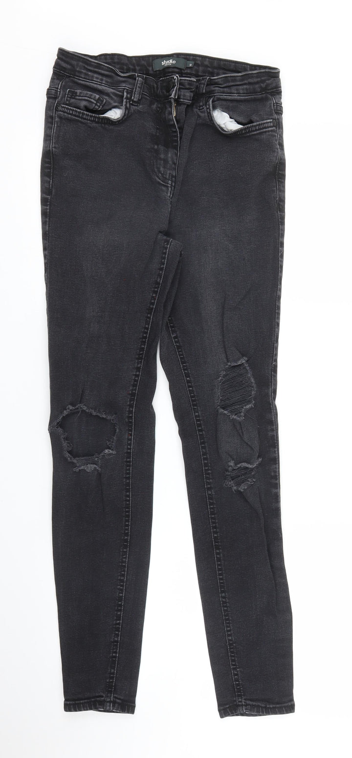 Studio Denim Womens Black  Denim Skinny Jeans Size 10 L28 in