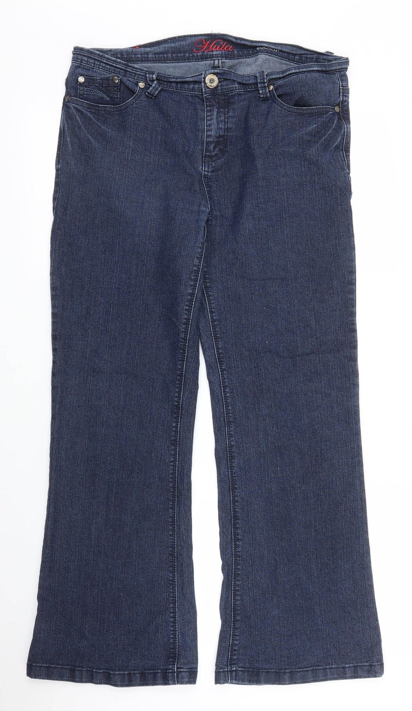 Hula Womens Blue  Denim Bootcut Jeans Size 14 L28 in