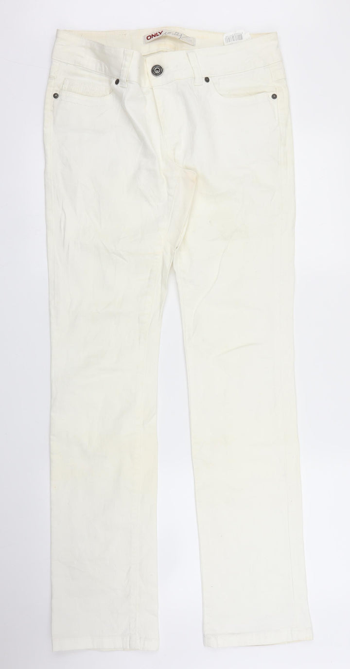 Only Womens White   Straight Jeans Size M L34 in
