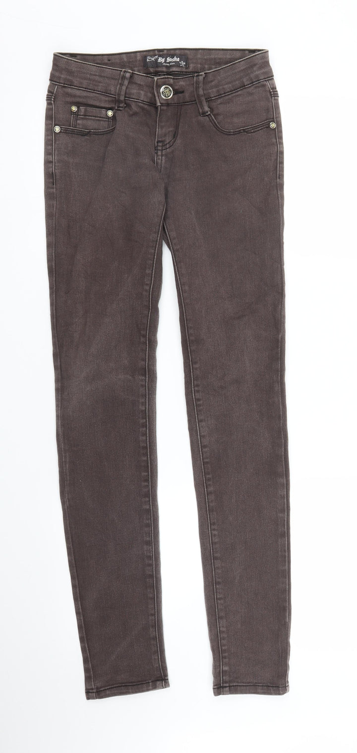 By Sasha Womens Brown  Denim Skinny Jeans Size XS L30 in