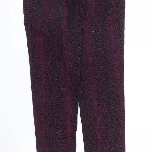 SURE Womens Purple Animal Print  Skinny Jeans Size 8 L26 in - Snake print