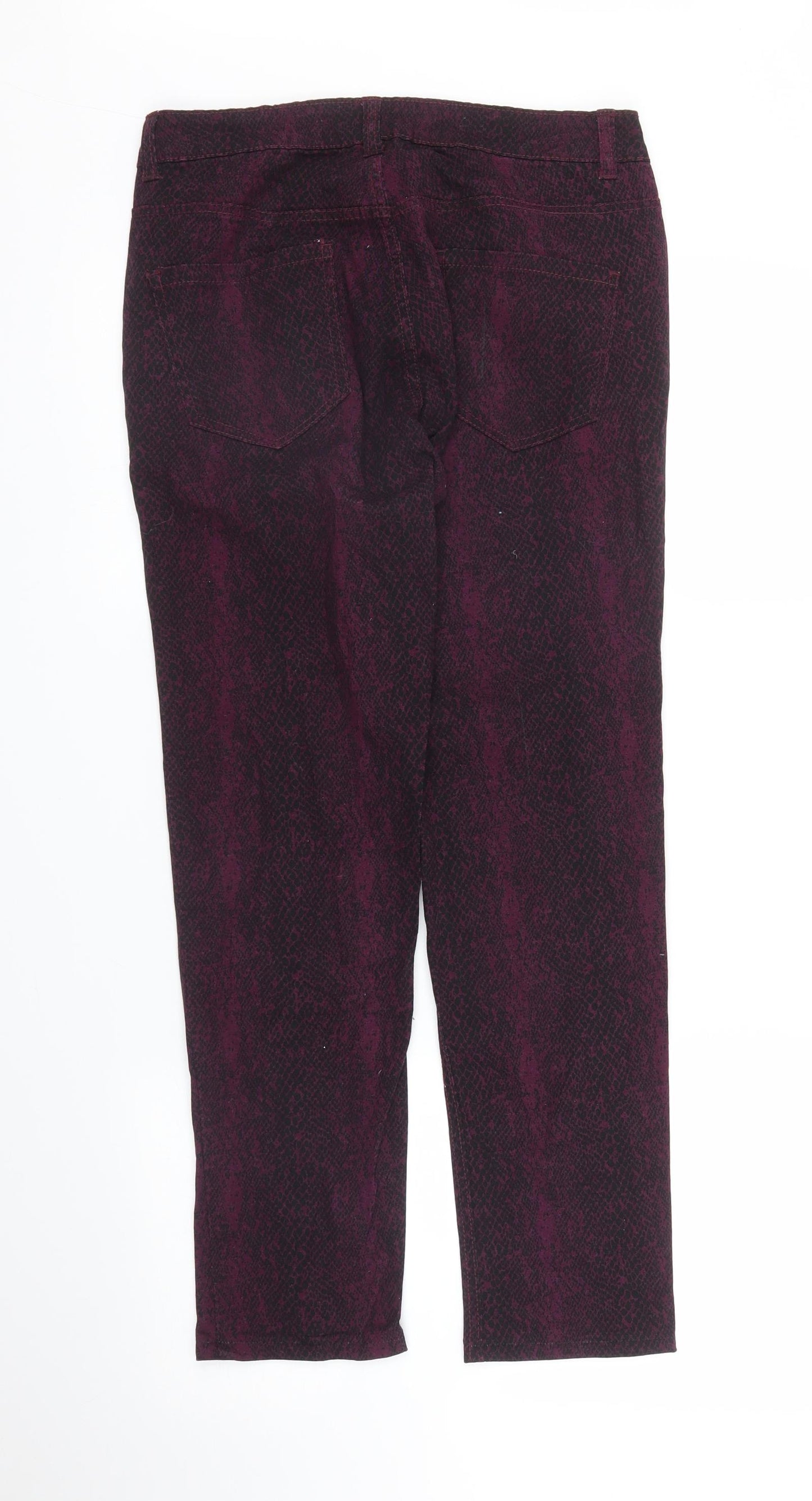 SURE Womens Purple Animal Print  Skinny Jeans Size 8 L26 in - Snake print