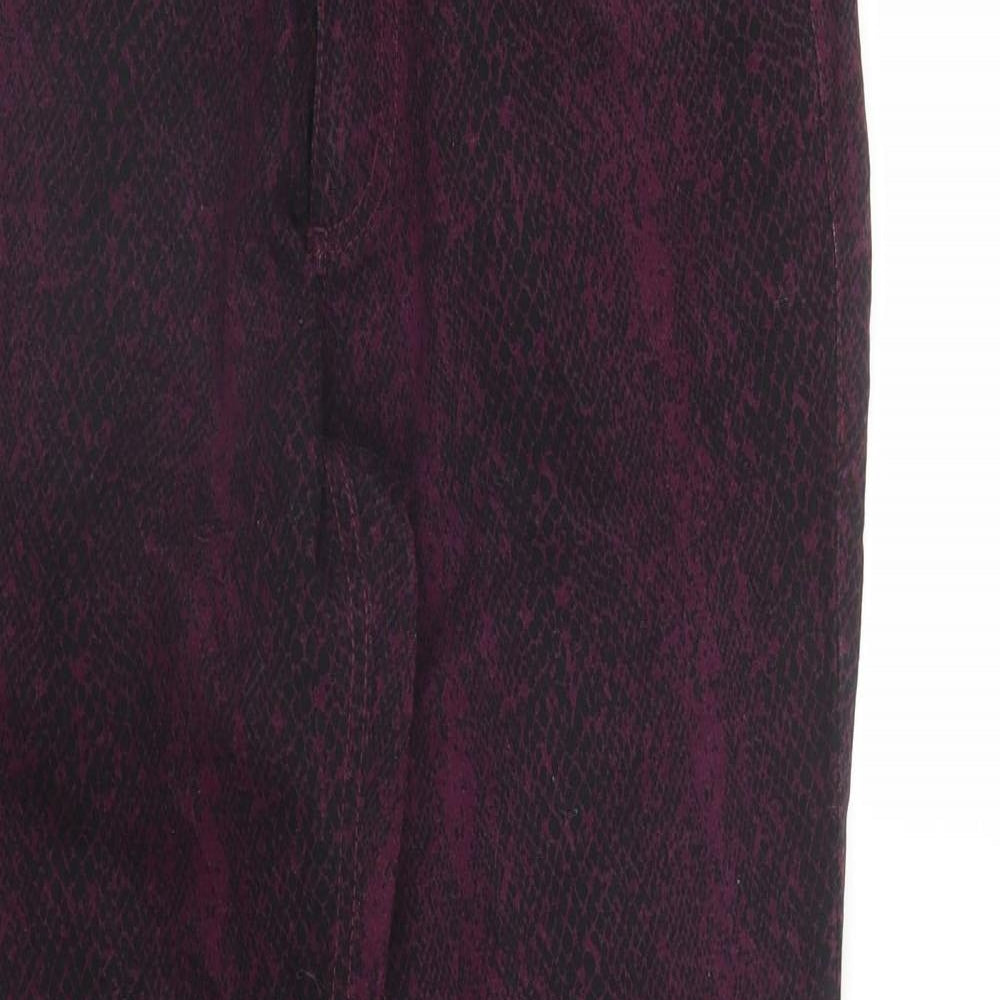 SURE Womens Purple Animal Print  Skinny Jeans Size 8 L26 in - Snake print