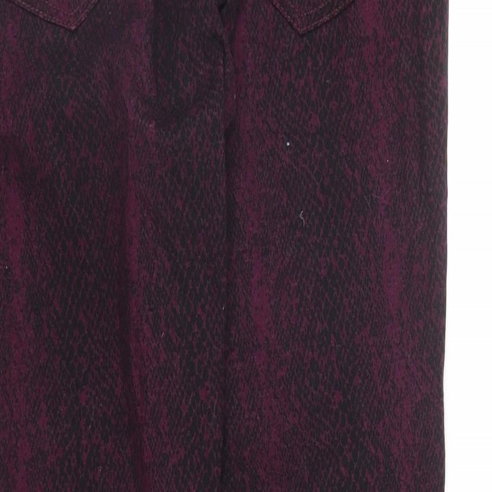 SURE Womens Purple Animal Print  Skinny Jeans Size 8 L26 in - Snake print
