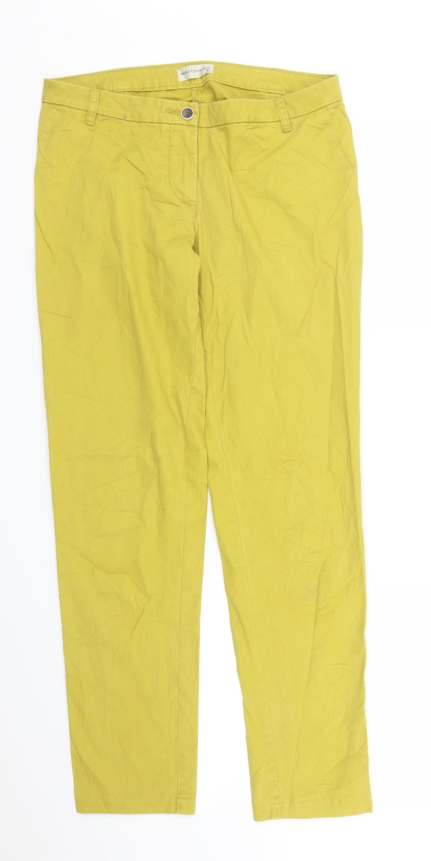 Mudo Collection Womens Yellow   Pedal Pusher Trousers Size XS L28 in