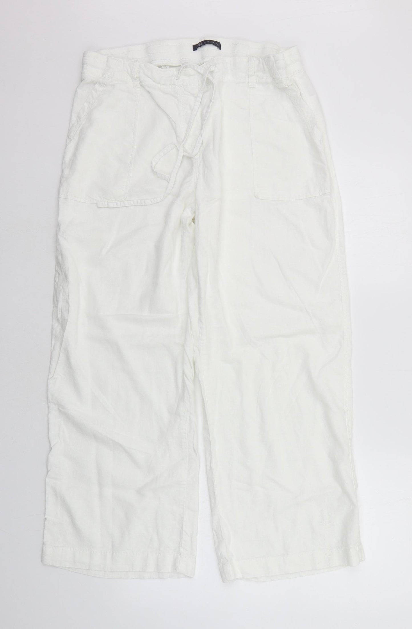 Marks and Spencer Womens White   Trousers  Size 16 L27 in