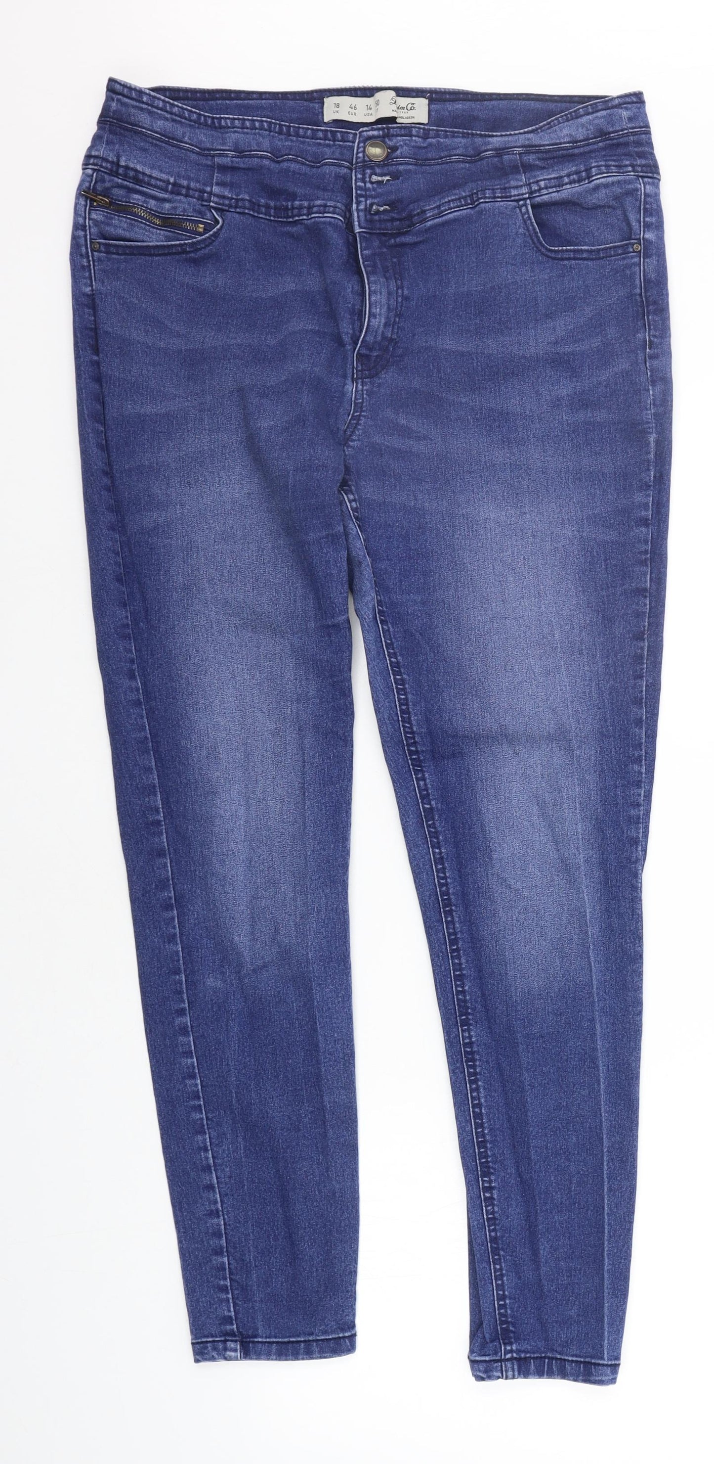 Denim & Co. Womens Blue   Straight Jeans Size 18 L27 in