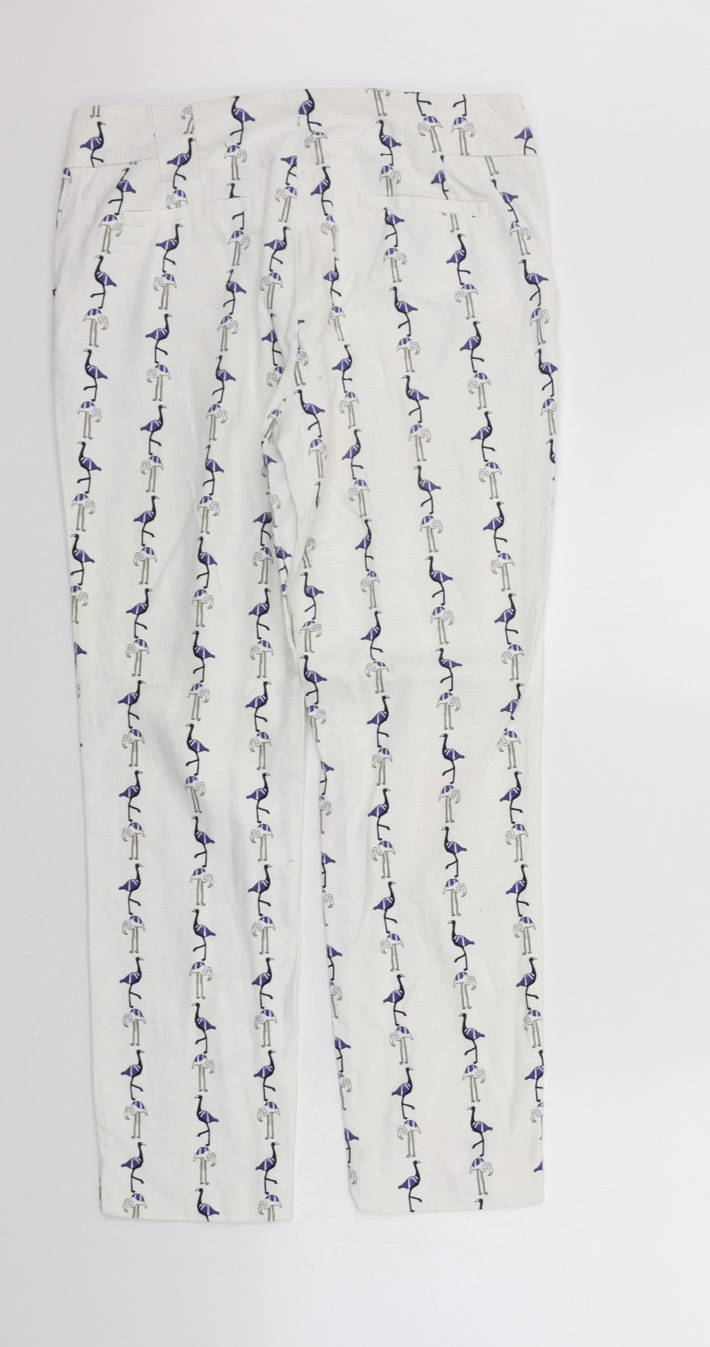 Zara Womens White Geometric  Trousers  Size M L24 in