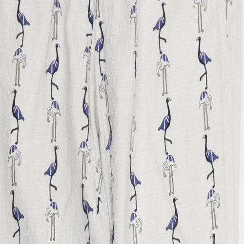 Zara Womens White Geometric  Trousers  Size M L24 in