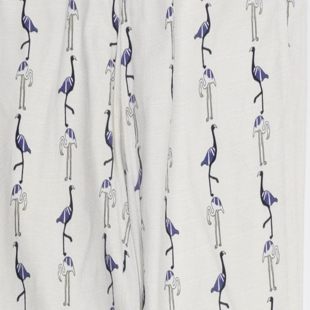 Zara Womens White Geometric  Trousers  Size M L24 in