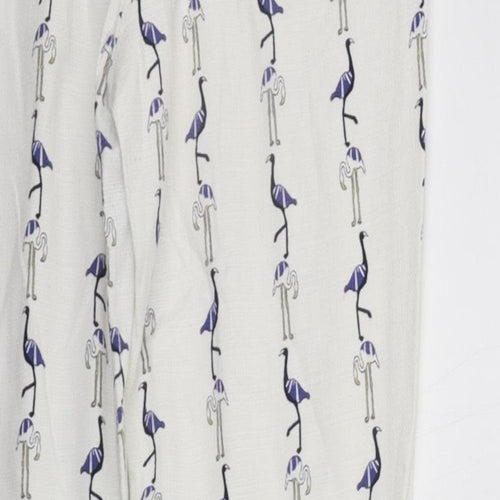 Zara Womens White Geometric  Trousers  Size M L24 in