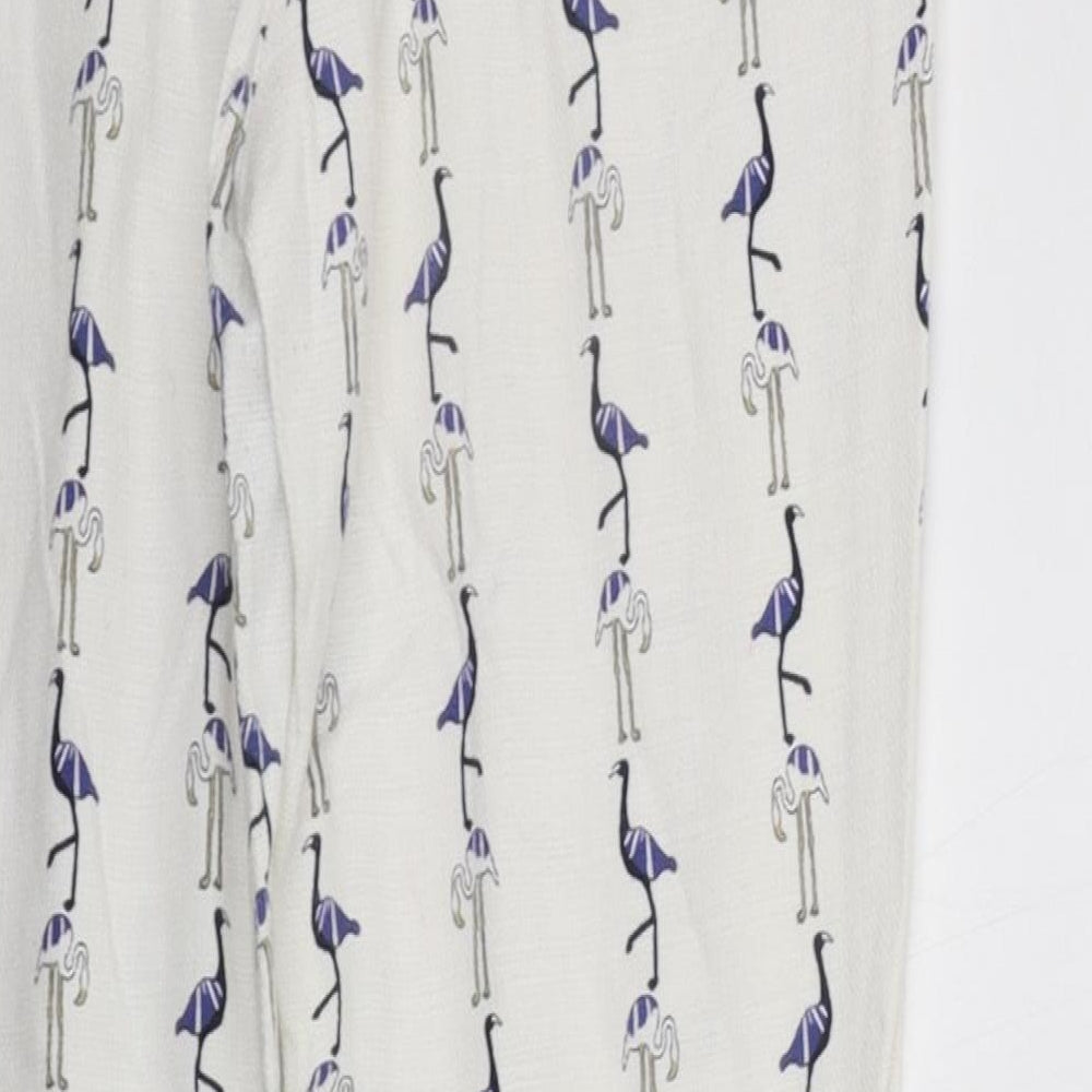 Zara Womens White Geometric  Trousers  Size M L24 in