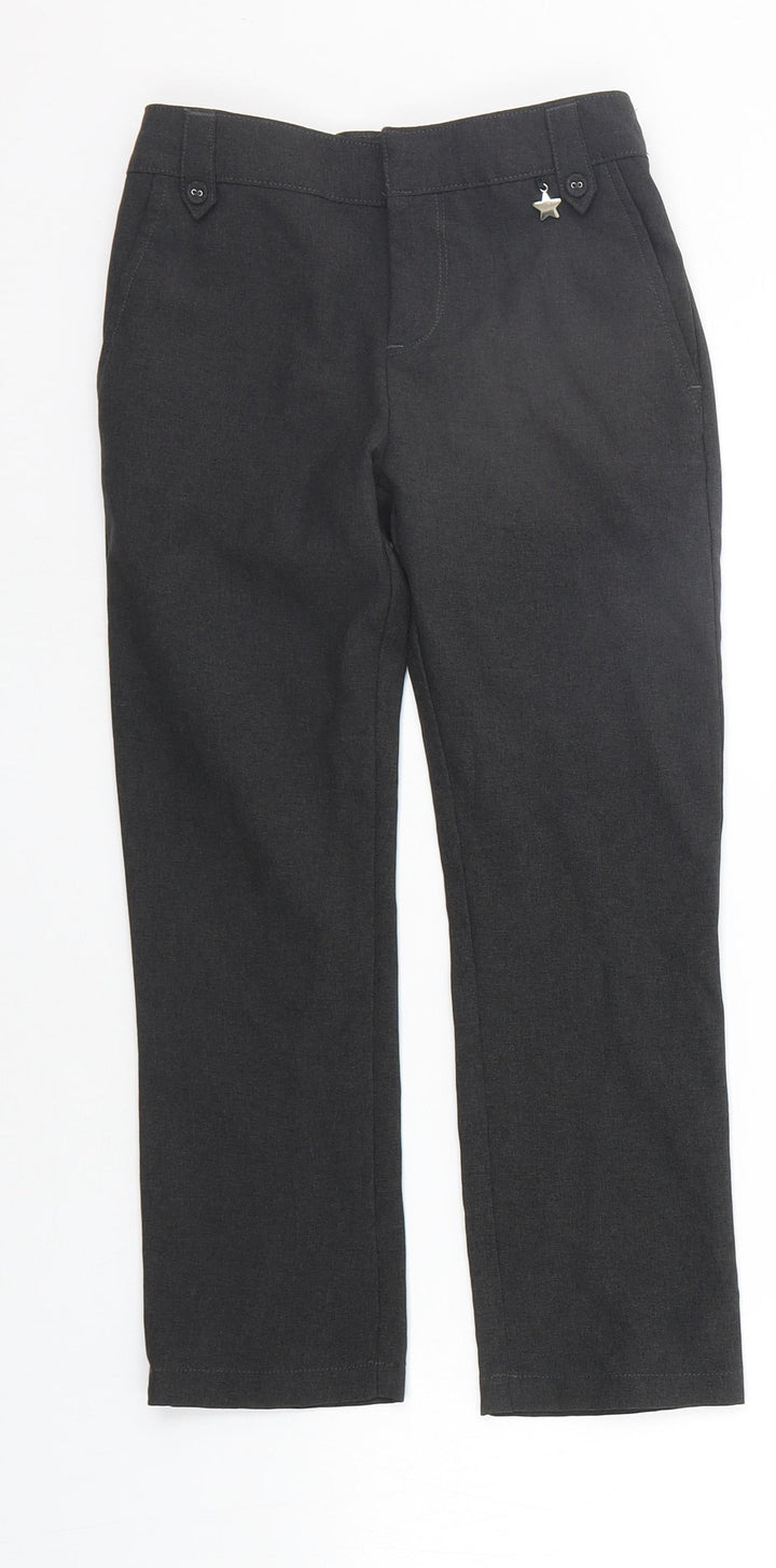F&F Girls Grey Chino Trousers Size 6-7 Years